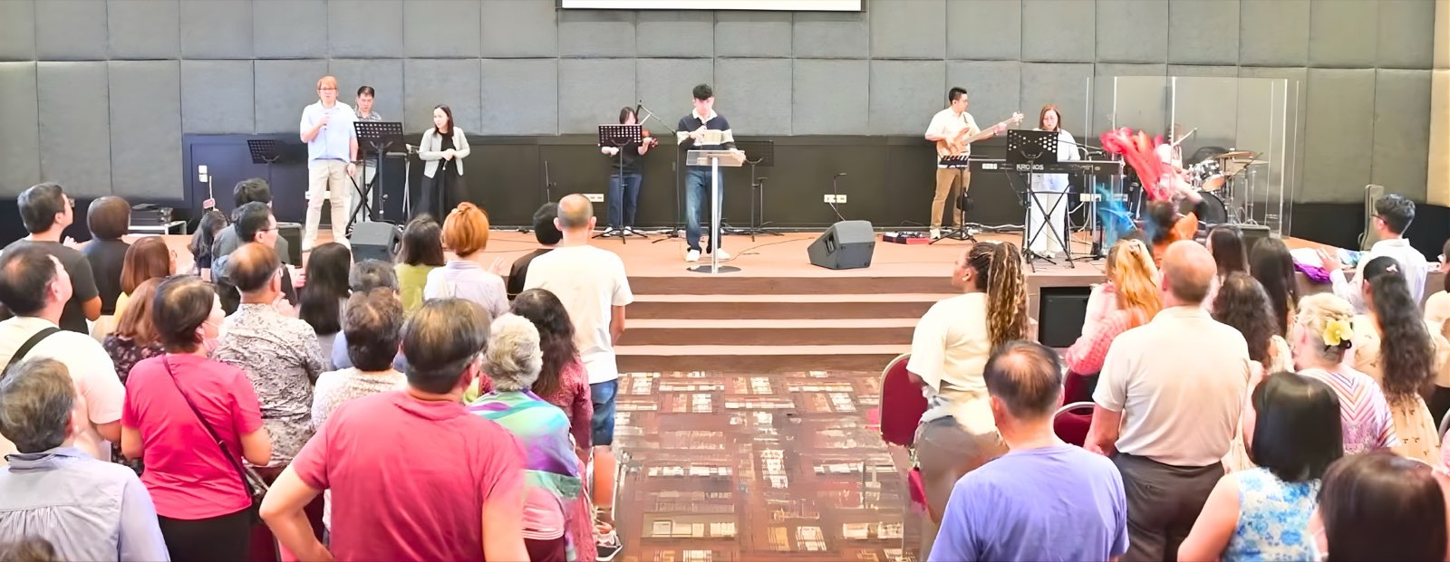 Fettes Park Baptist Church congregation gathered together for worship in Penang.